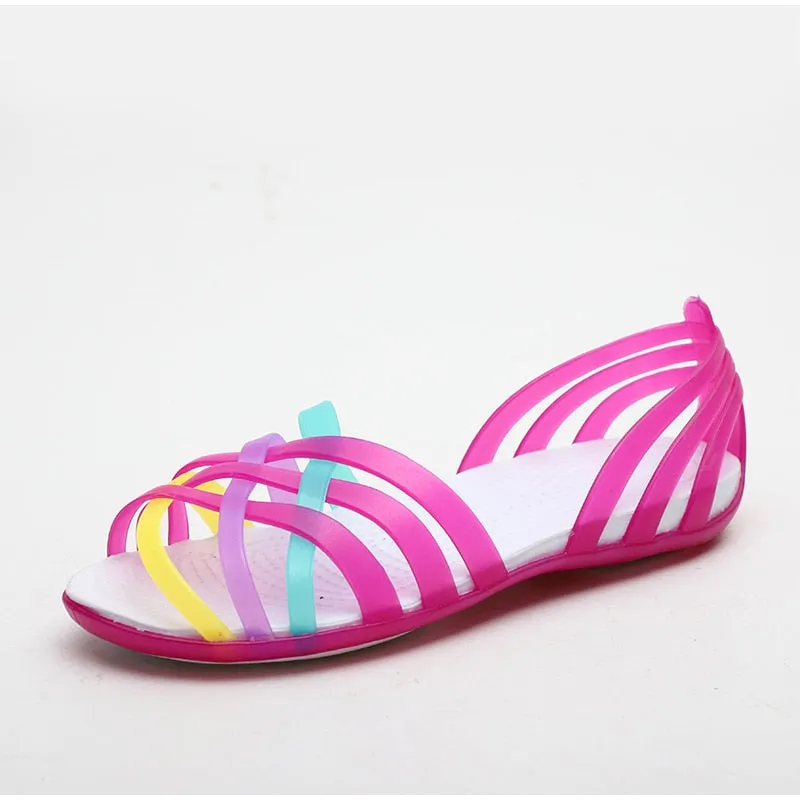 Women Jelly Shoes Rianbow Summer Sandals