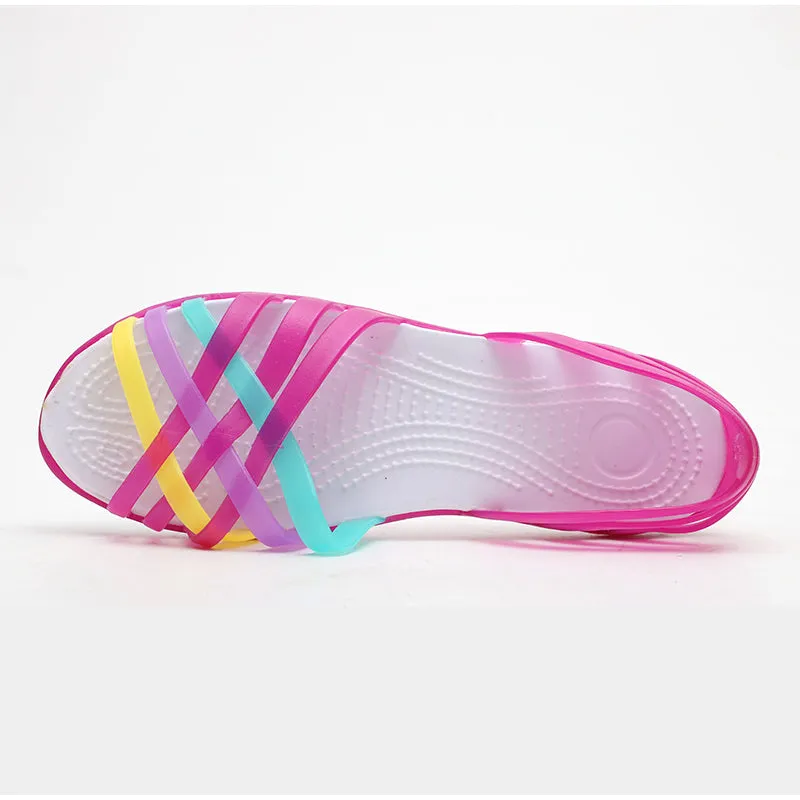 Women Jelly Shoes Rianbow Summer Sandals