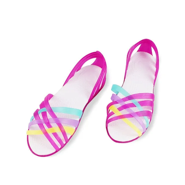 Women Jelly Shoes Rianbow Summer Sandals