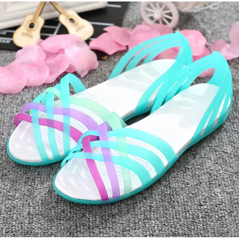 Women Jelly Shoes Rianbow Summer Sandals
