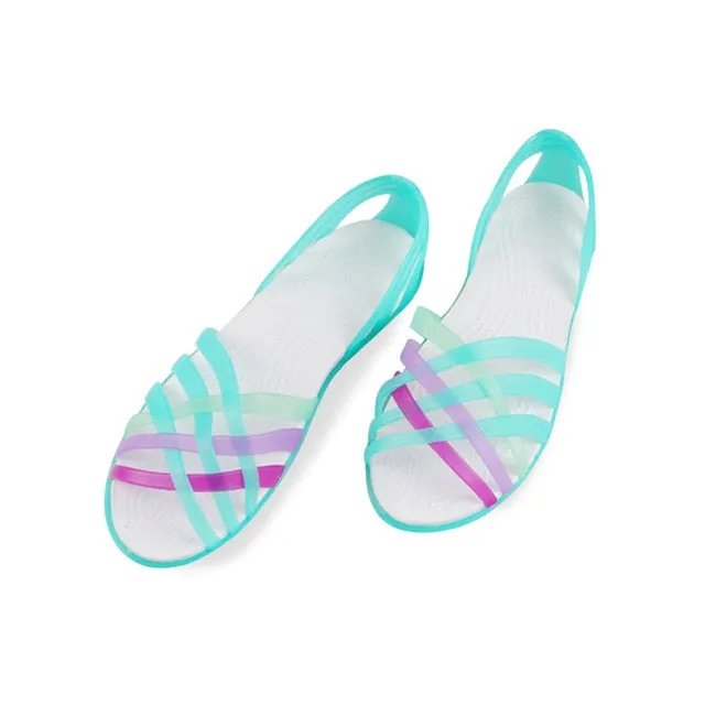 Women Jelly Shoes Rianbow Summer Sandals
