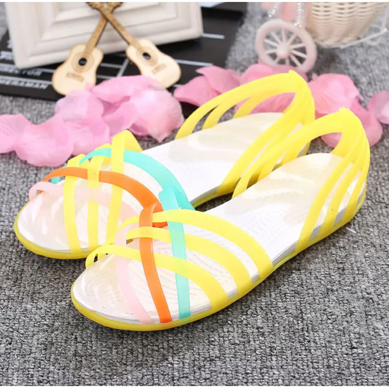 Women Jelly Shoes Rianbow Summer Sandals
