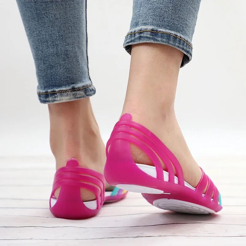 Women Jelly Shoes Rianbow Summer Sandals
