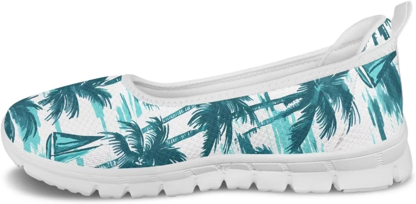 Women's Art Pattern Casual Loafers Slip On Flying Mesh Walking Shoes Comfortable Lightweight Ladies Outdoor Travel Shoes US Size 6-11