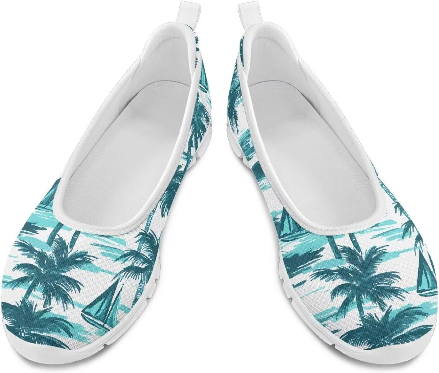 Women's Art Pattern Casual Loafers Slip On Flying Mesh Walking Shoes Comfortable Lightweight Ladies Outdoor Travel Shoes US Size 6-11