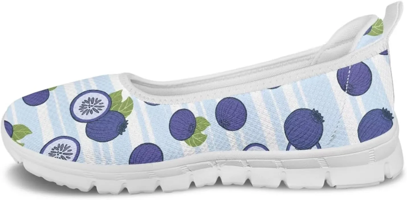 Women's Art Pattern Casual Loafers Slip On Flying Mesh Walking Shoes Comfortable Lightweight Ladies Outdoor Travel Shoes US Size 6-11