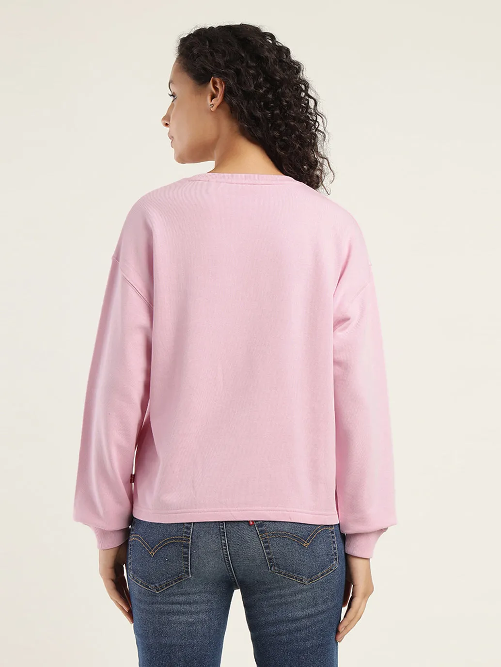 Women's Graphic Pink Crew Neck Sweatshirt