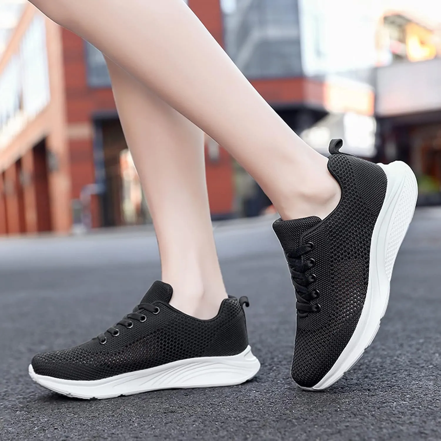 Womens Walking Shoes Lace Up Lightweight Memory Foam Cheer Mens Running Shoes Sports Shoes Casual Slip On Sneakers Platform Tennis Shoe Trainers Shoe