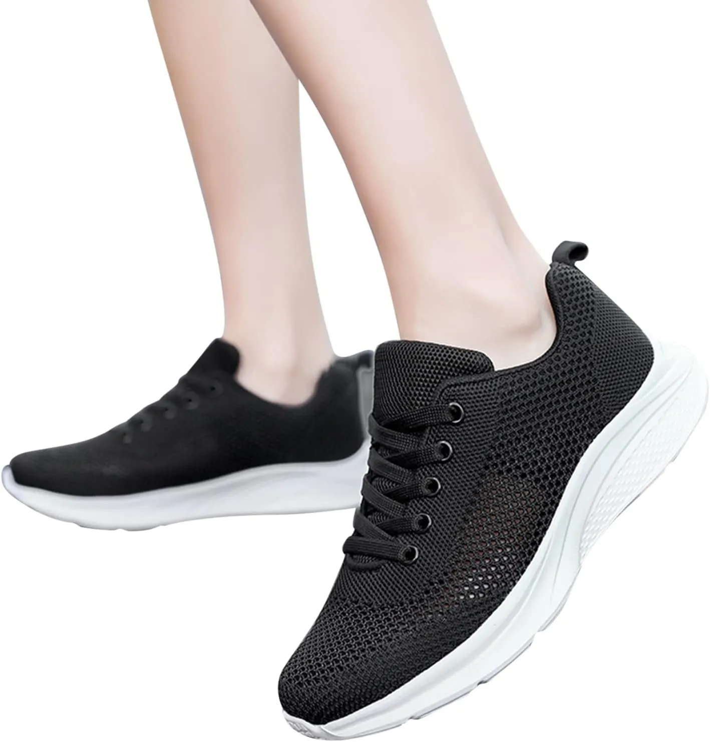Womens Walking Shoes Lace Up Lightweight Memory Foam Cheer Mens Running Shoes Sports Shoes Casual Slip On Sneakers Platform Tennis Shoe Trainers Shoe