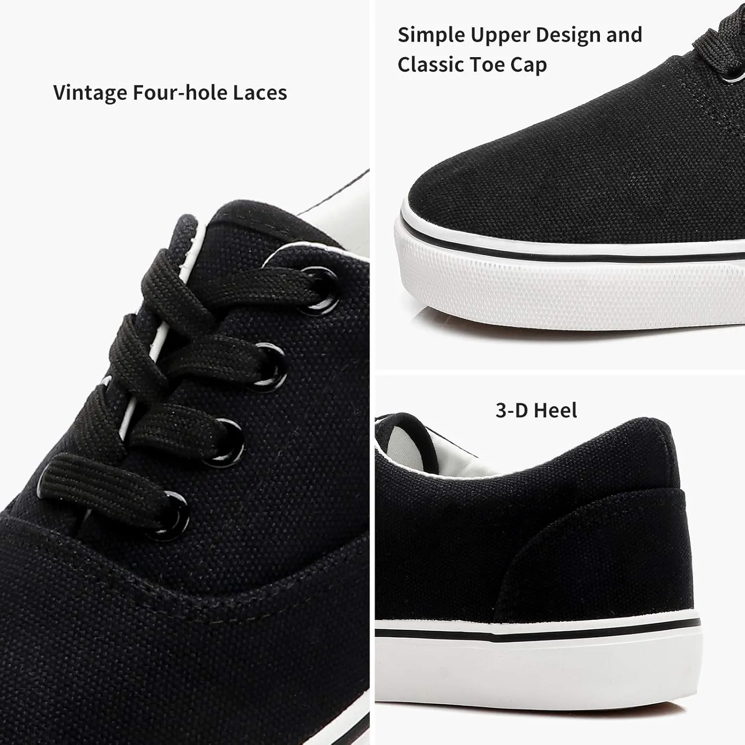 yageyan Mens Low Top Canvas Walking Shoes Lace-up Fashion Sneakers Casual
