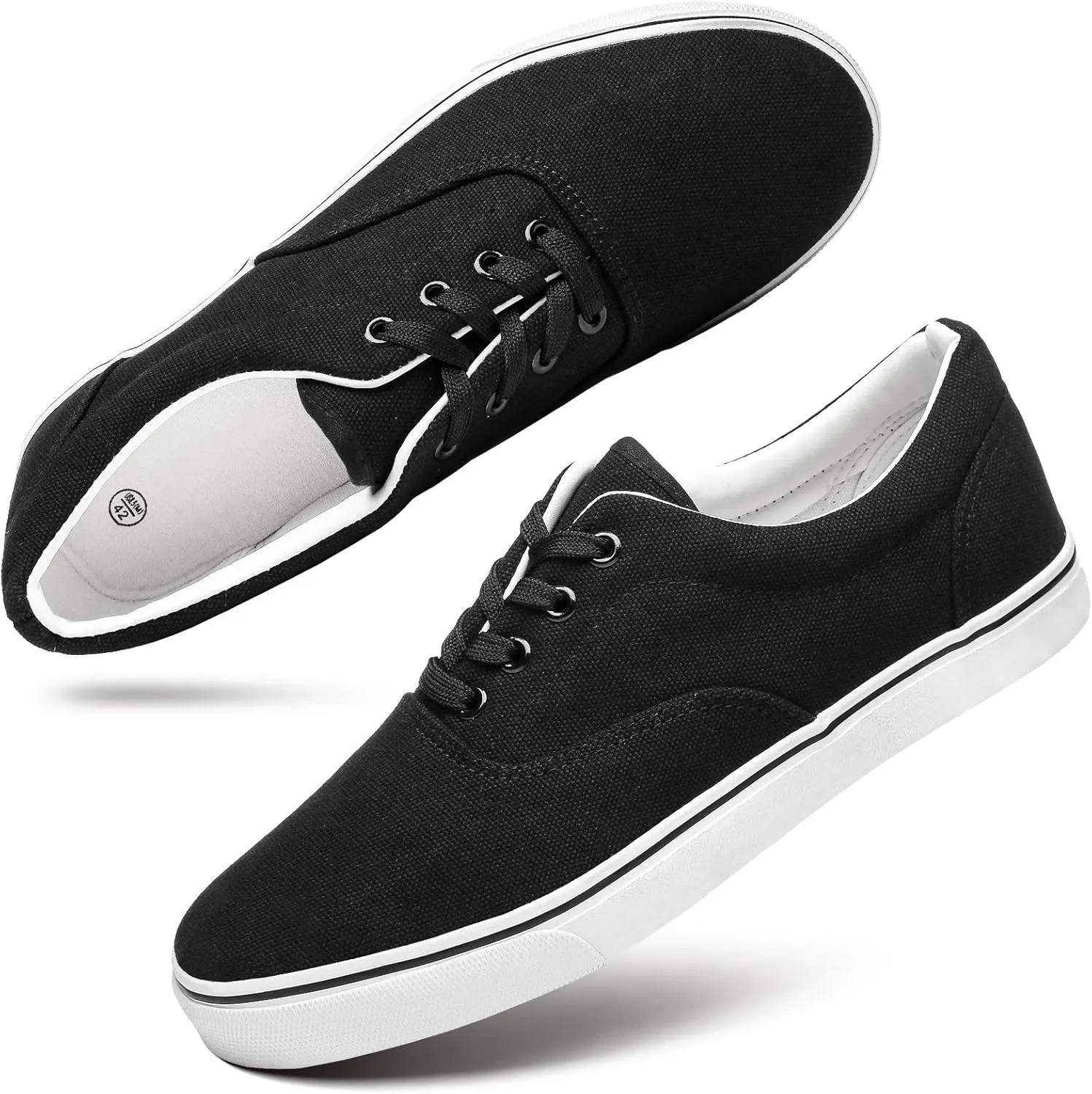 yageyan Mens Low Top Canvas Walking Shoes Lace-up Fashion Sneakers Casual